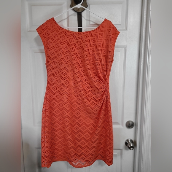 Olivia Matthew's Woman's Sleeveless Knit Dress, Size: 1X, Color: Orange - Picture 4 of 15